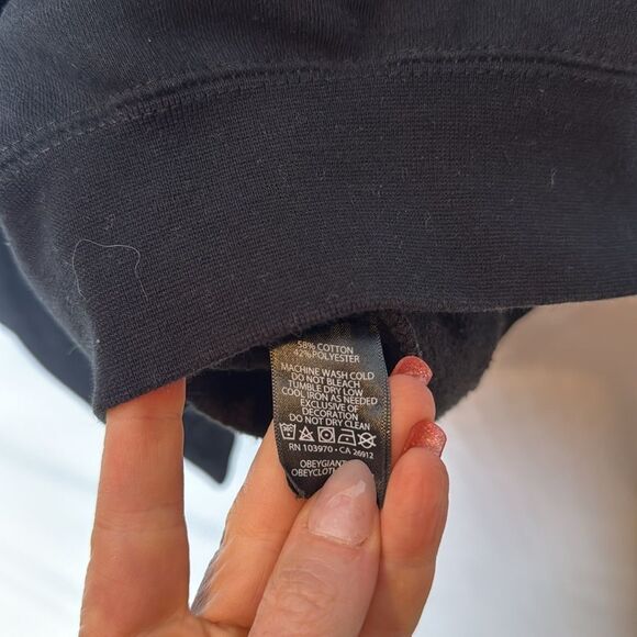 Obey “Love Is The Cure” Black Crewneck Embroidered Sweatshirt. Size Small. - Picture 6 of 8